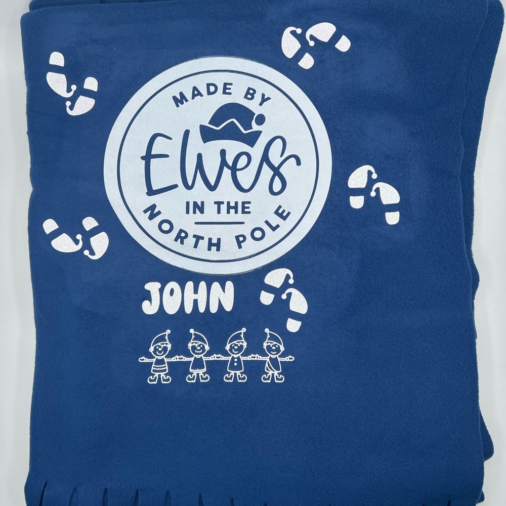 Navy blanket / throw made by elves